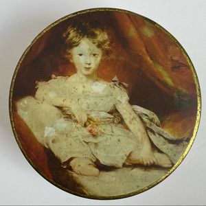 Thorne's Confectionery round Tin “Master Ainslie” vintage 6.5” little girl boy